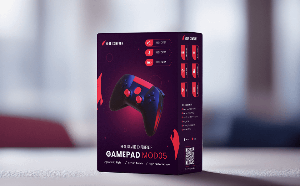 package design, packaging, box design, print packet, game pad, Game Box Packaging Template